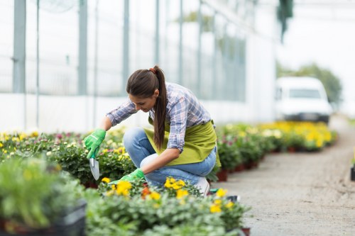 Auditor reviewing documents during a supplier audit for garden services